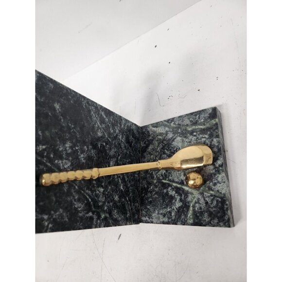 Vintage Green Marbled Granite Golf Club Bookends Mid Century Modern - Picture 3 of 11